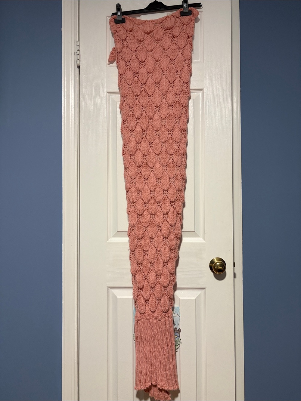 Kids Soft Knit Coral mermaid tail blanket